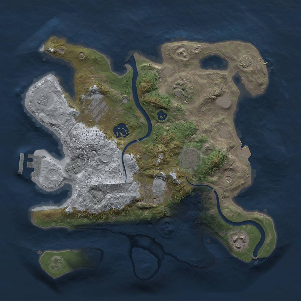 Rust Map: Procedural Map, Size: 3000, Seed: 1337133799, 12 Monuments