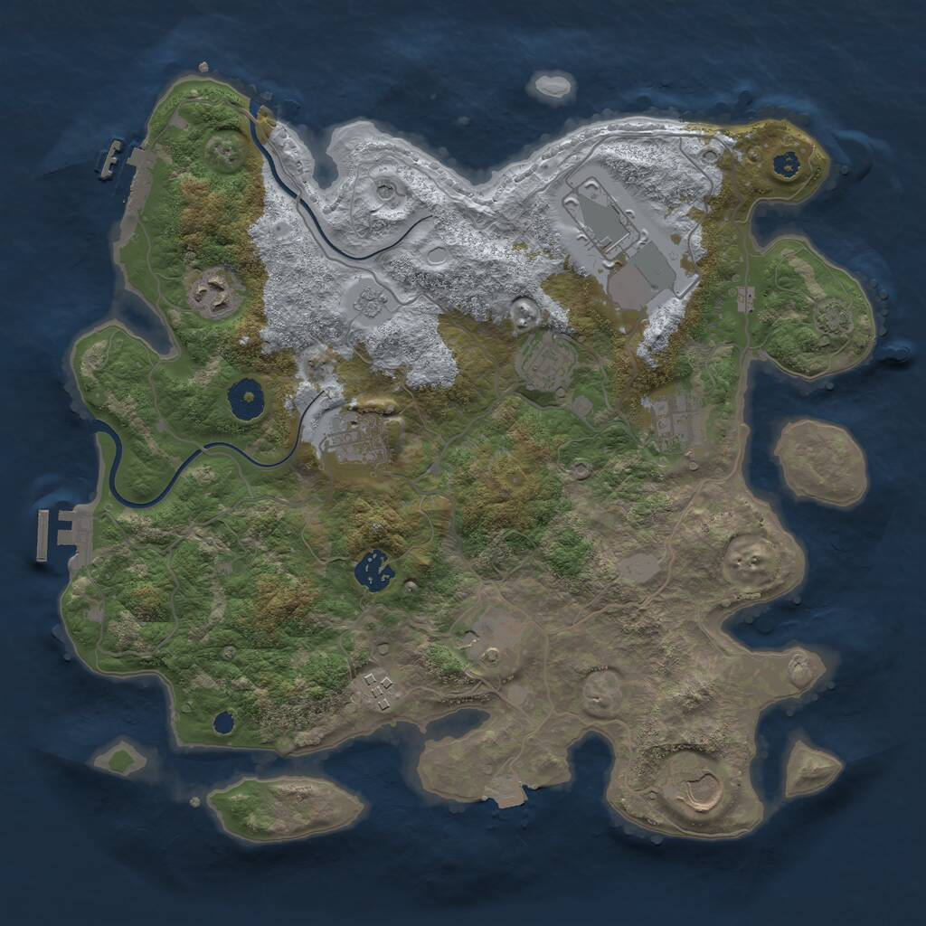 Rust Map: Procedural Map, Size: 3600, Seed: 11503, 15 Monuments