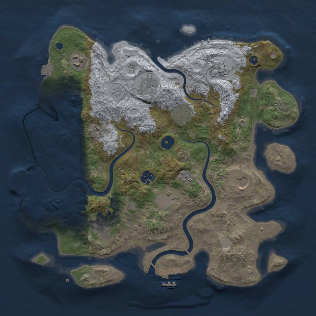 Rust Map: Procedural Map, Size: 3600, Seed: 11503, 15 Monuments