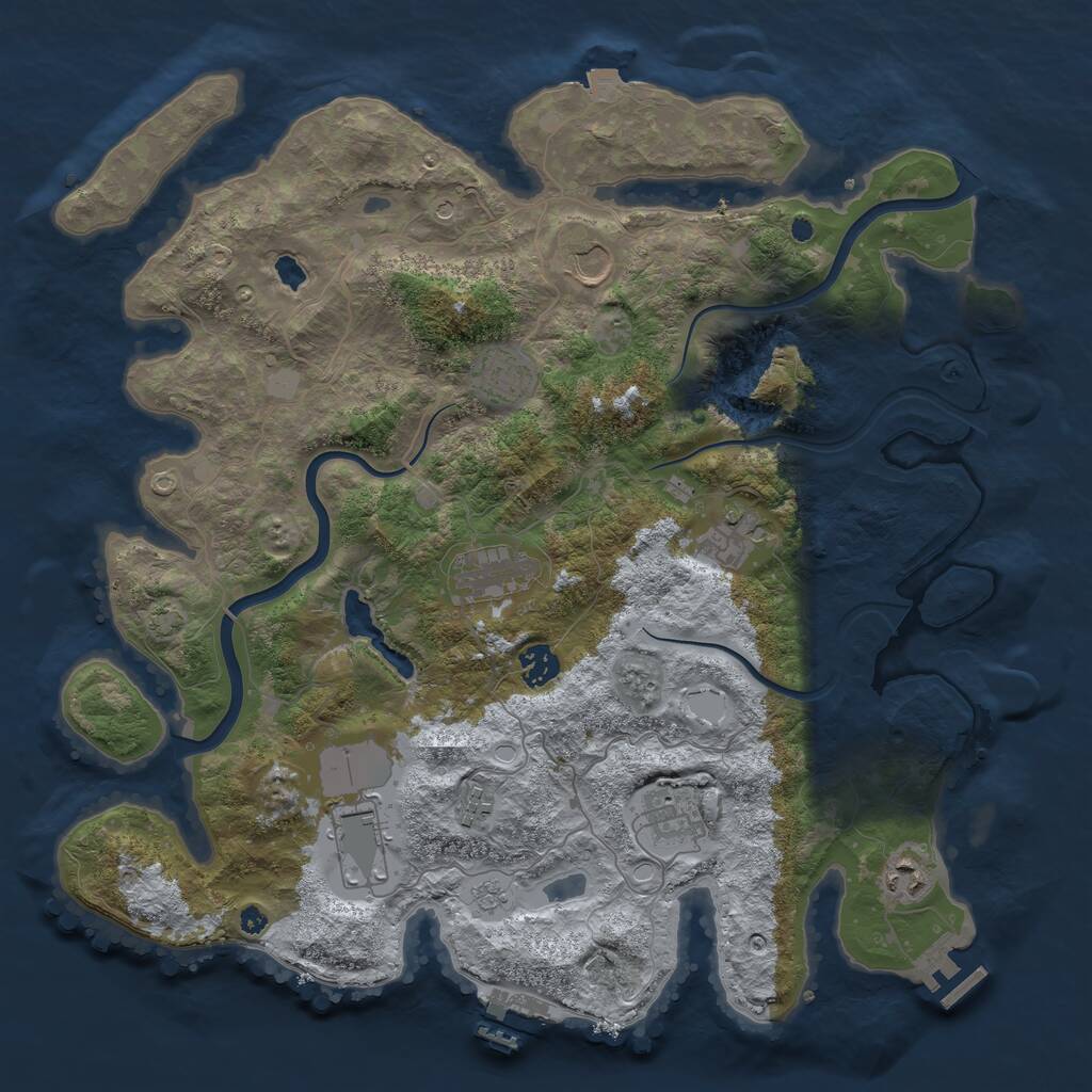 Rust Map: Procedural Map, Size: 4000, Seed: 153431, 15 Monuments