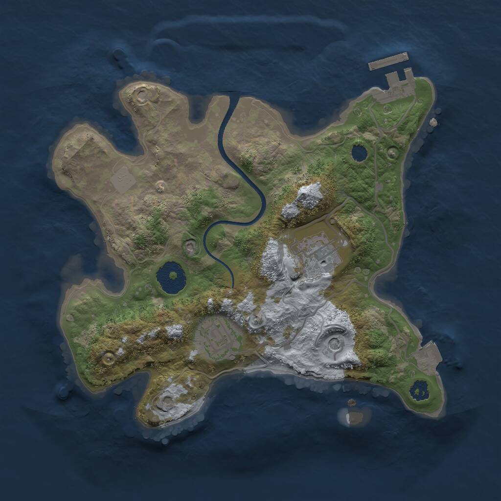 Rust Map: Procedural Map, Size: 2500, Seed: 211018, 5 Monuments