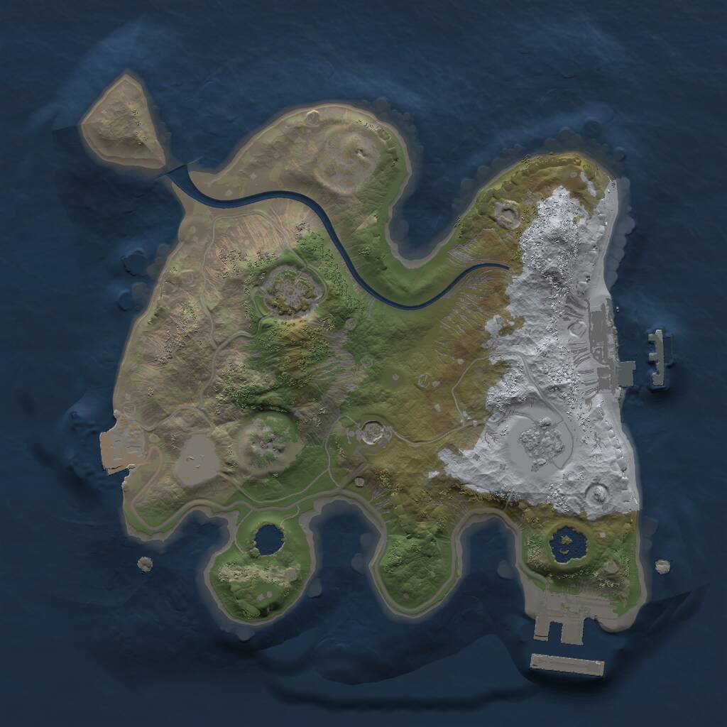 Rust Map: Procedural Map, Size: 2000, Seed: 64844, 6 Monuments