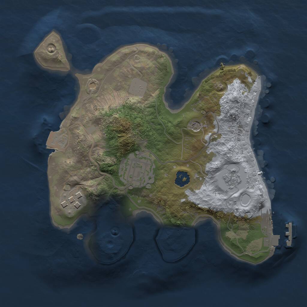 Rust Map: Procedural Map, Size: 2000, Seed: 64844, 6 Monuments