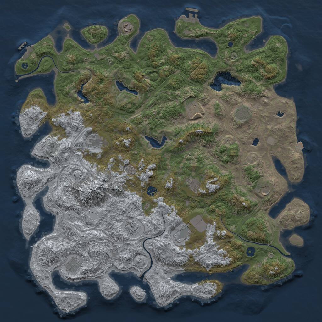 Rust Map: Procedural Map, Size: 5000, Seed: 63490, 17 Monuments