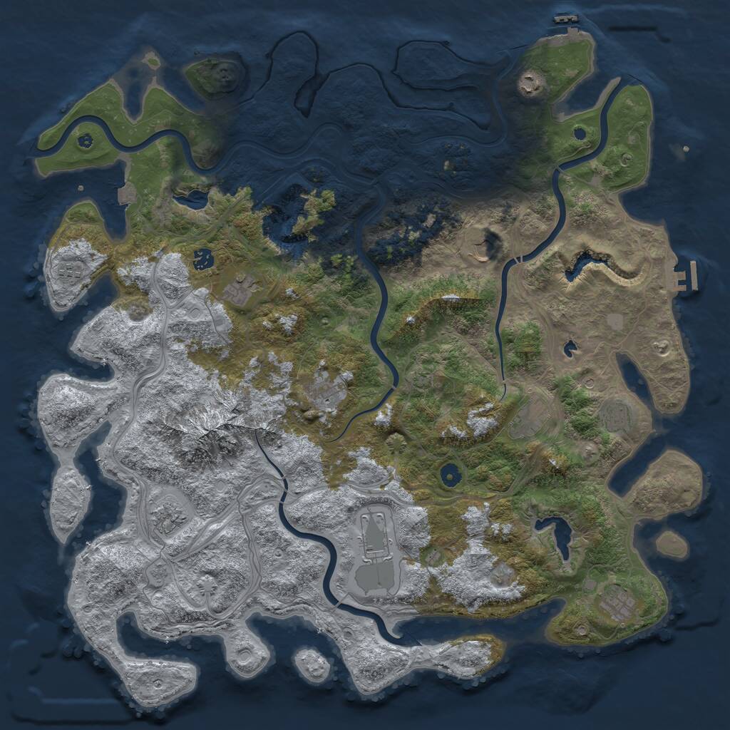 Rust Map: Procedural Map, Size: 5000, Seed: 63490, 17 Monuments