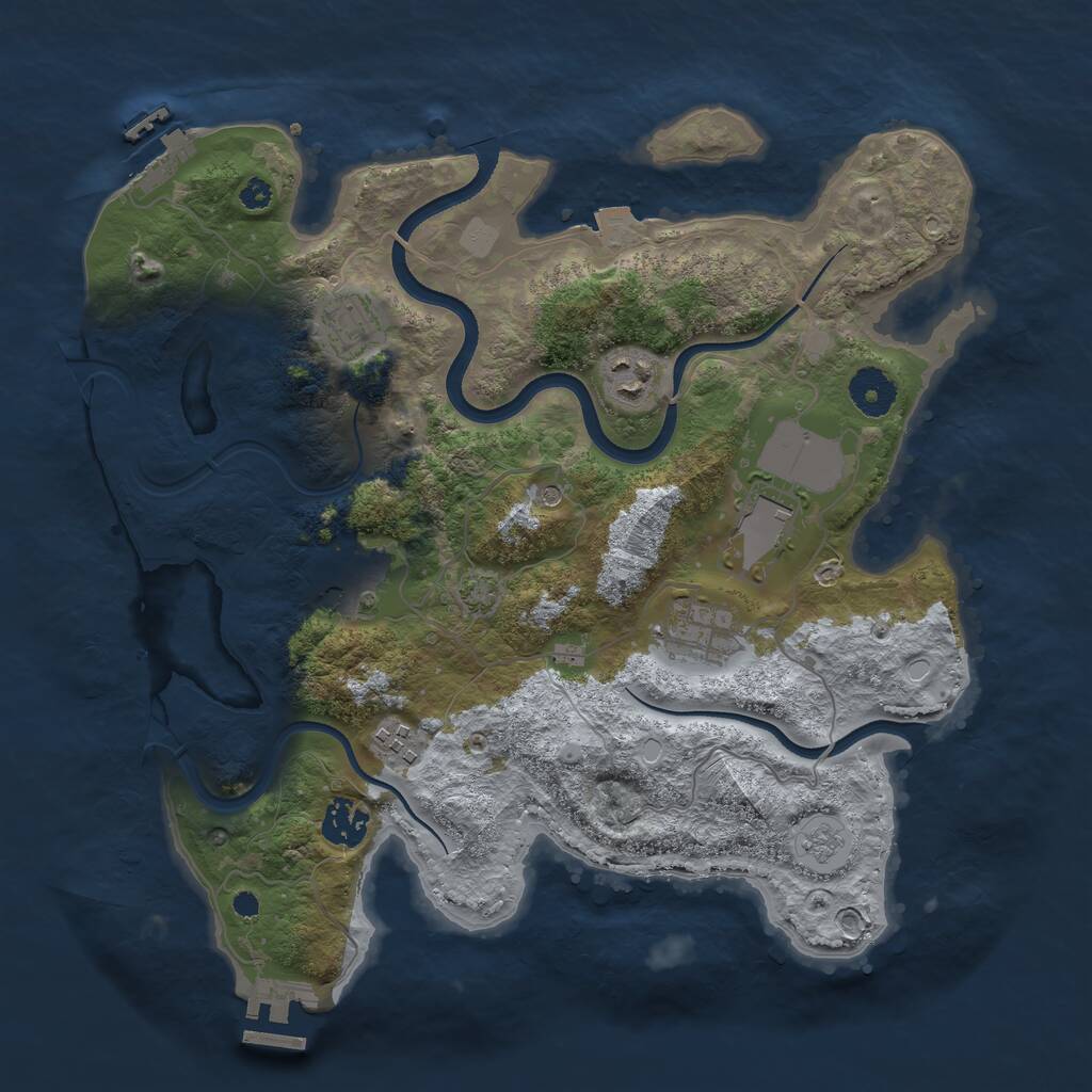 Rust Map: Procedural Map, Size: 3500, Seed: 581285816, 13 Monuments