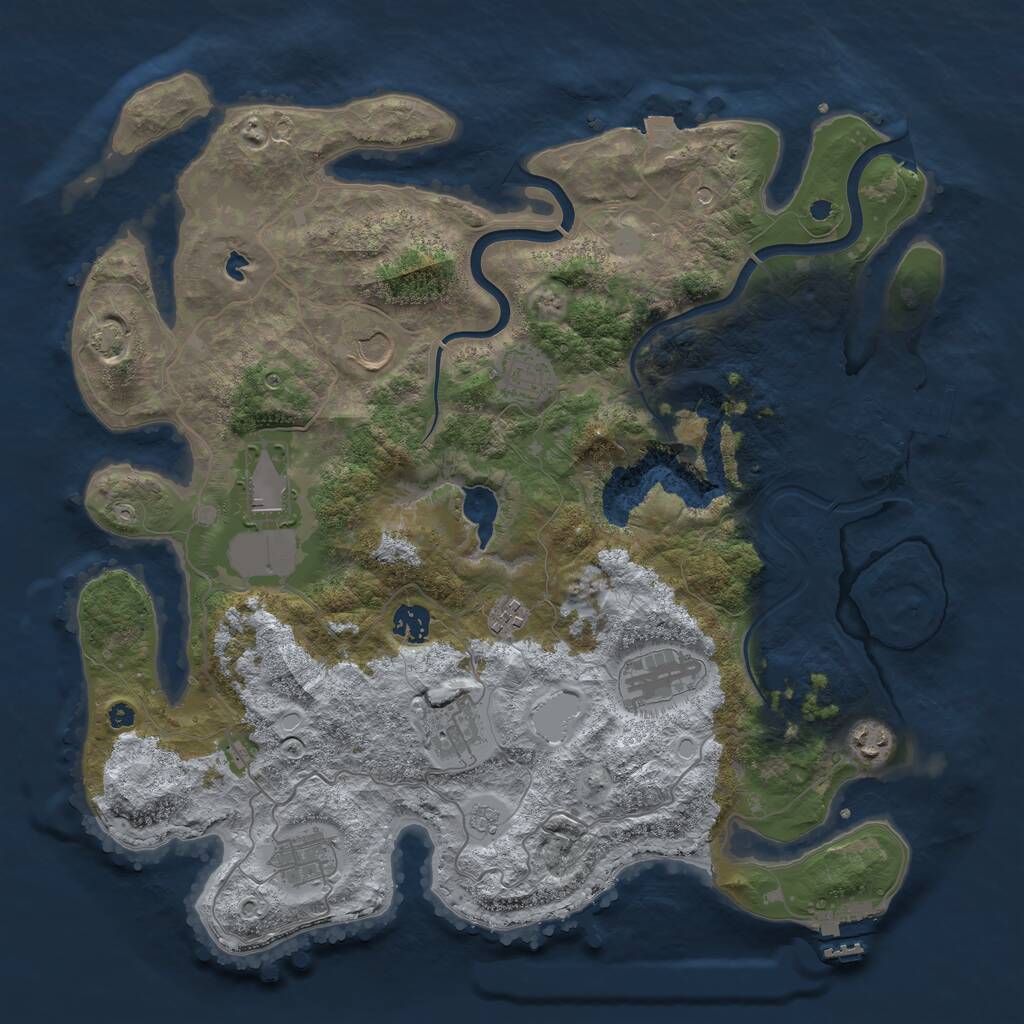 Rust Map: Procedural Map, Size: 4000, Seed: 20252207, 15 Monuments