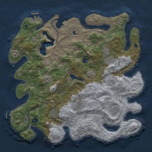 Thumbnail Rust Map: Procedural Map, Size: 4000, Seed: 747582884, 14 Monuments