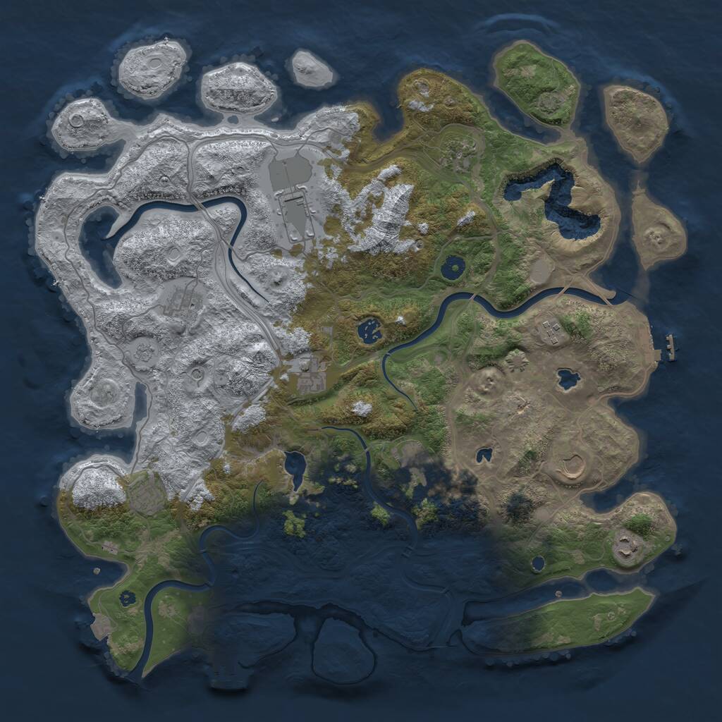 Rust Map: Procedural Map, Size: 4500, Seed: 61817618, 16 Monuments