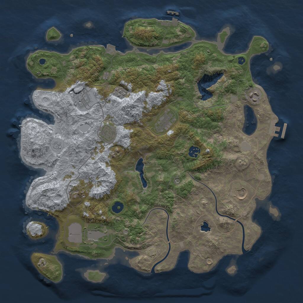 Rust Map: Procedural Map, Size: 4000, Seed: 708737037, 15 Monuments