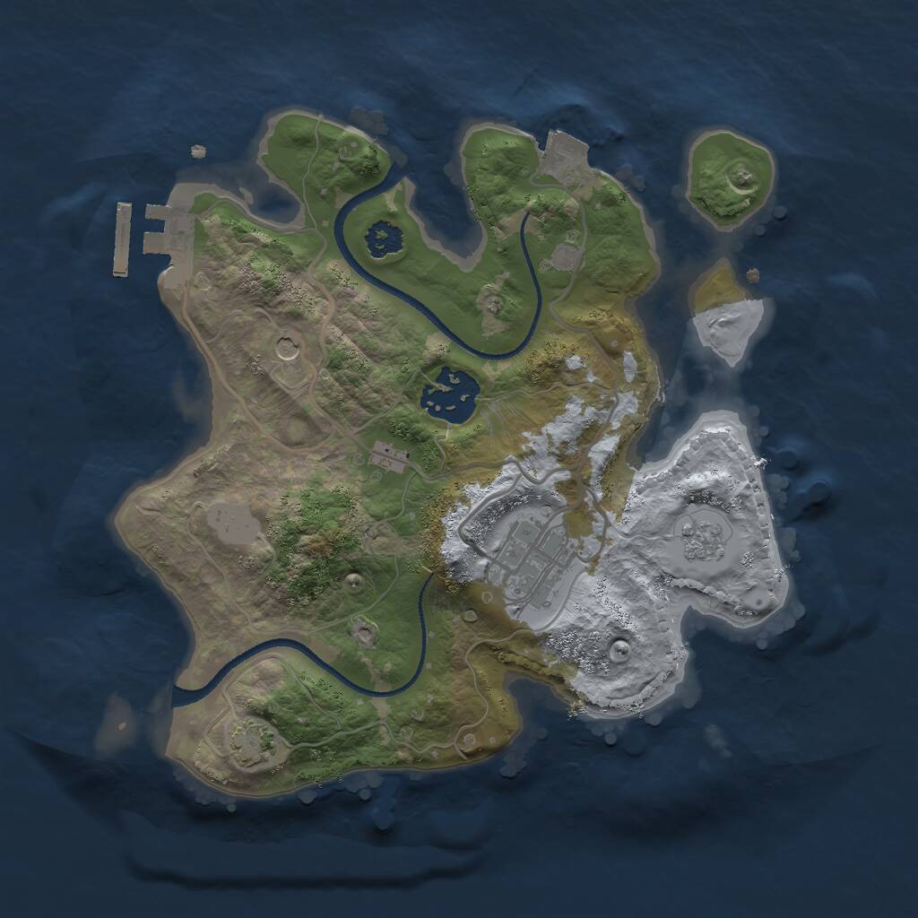 Rust Map: Procedural Map, Size: 2500, Seed: 2451, 7 Monuments