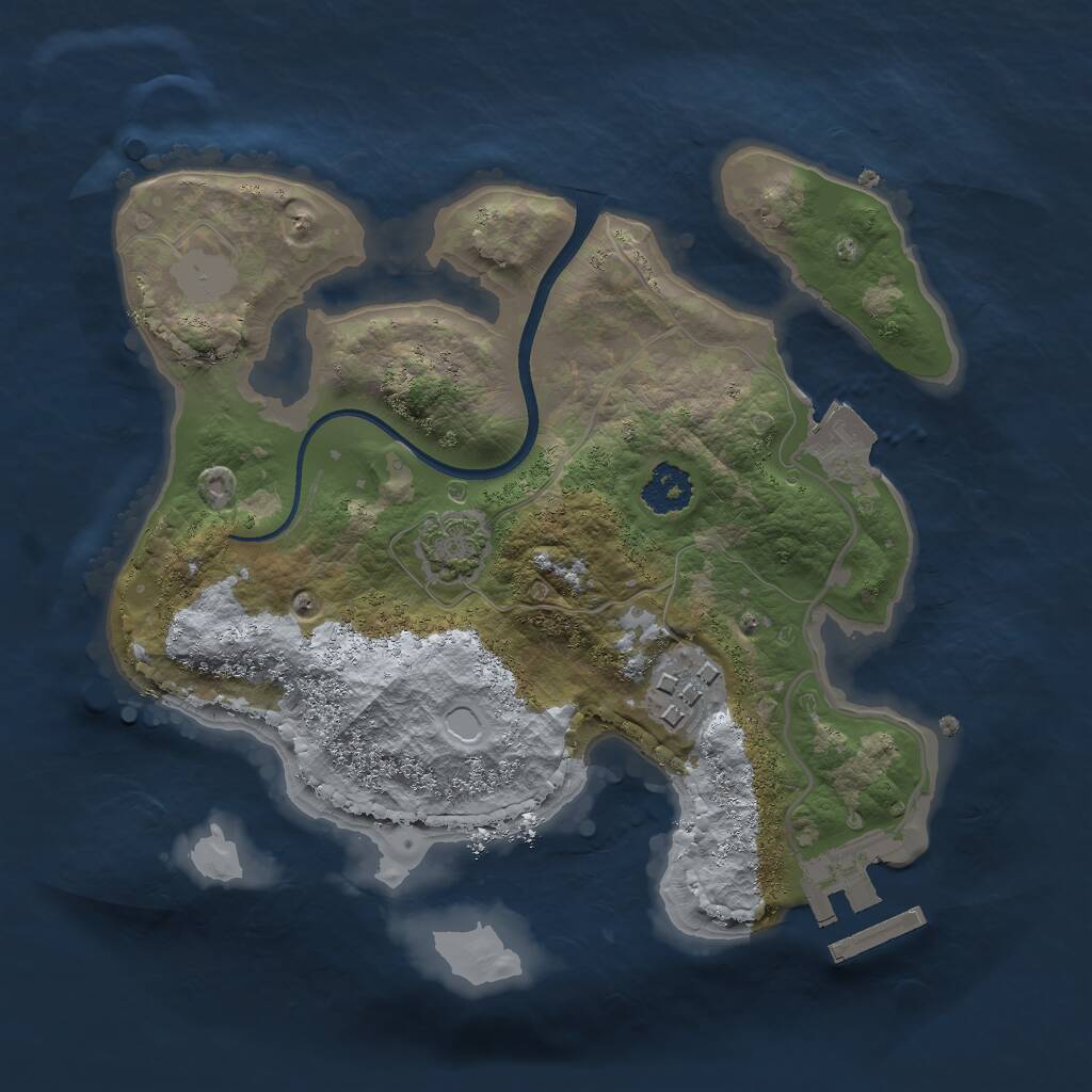 Rust Map: Procedural Map, Size: 2200, Seed: 4559, 4 Monuments