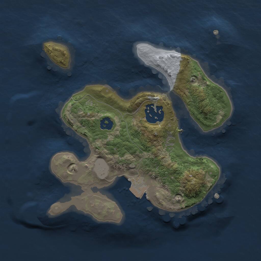 Rust Map: Procedural Map, Size: 2000, Seed: 1497619650, 2 Monuments