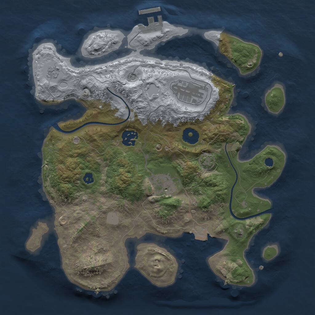 Rust Map: Procedural Map, Size: 2890, Seed: 851303888, 8 Monuments