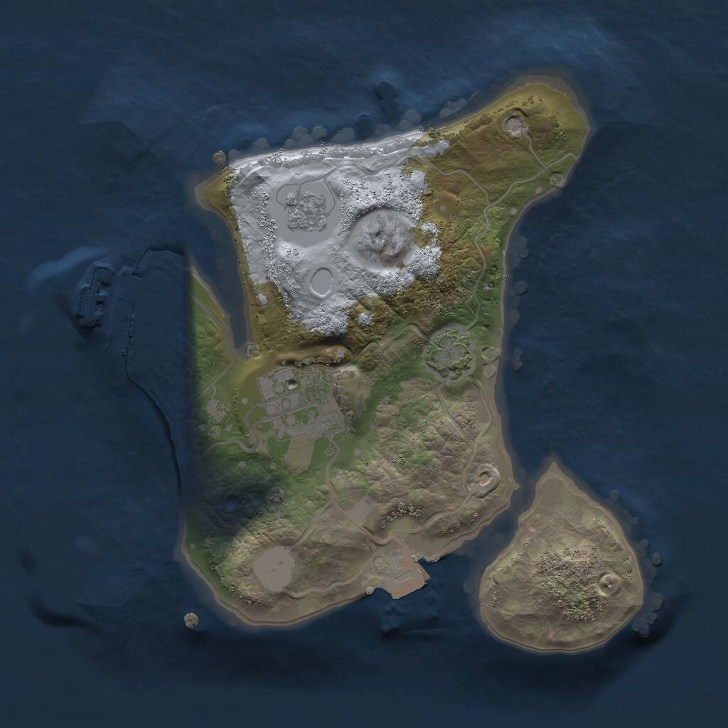 Rust Map: Procedural Map, Size: 2000, Seed: 1350467398, 5 Monuments