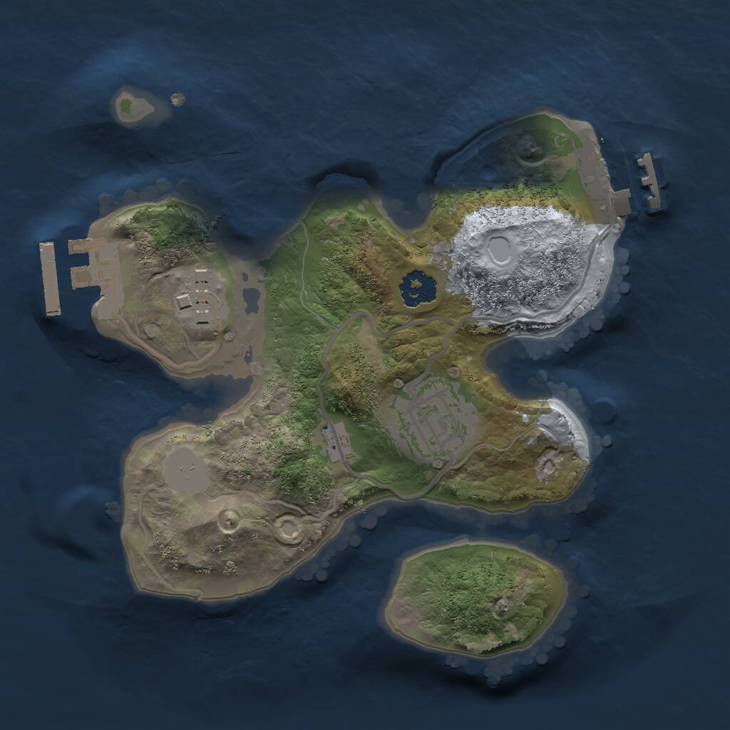 Rust Map: Procedural Map, Size: 2000, Seed: 1901977864, 5 Monuments