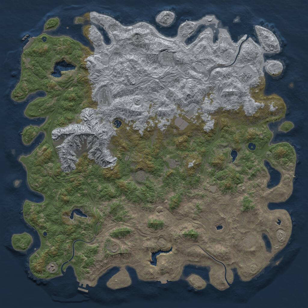 Rust Map: Procedural Map, Size: 6000, Seed: 2970853, 17 Monuments