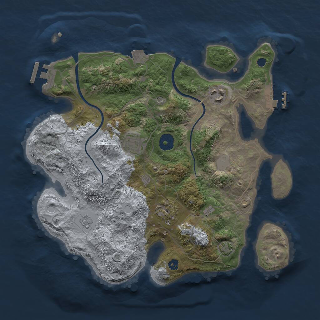 Rust Map: Procedural Map, Size: 3000, Seed: 4713089, 9 Monuments