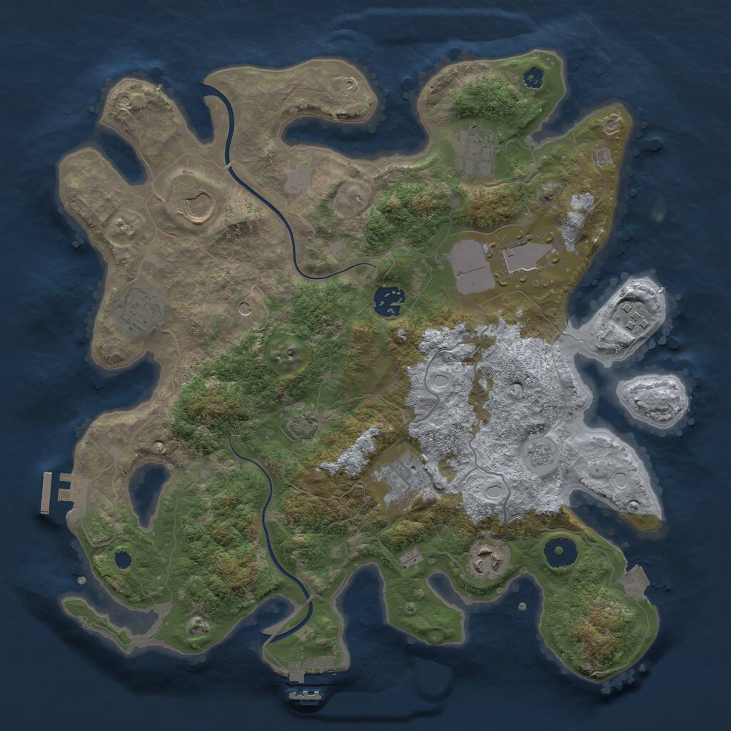 Rust Map: Procedural Map, Size: 3500, Seed: 1557679590, 14 Monuments