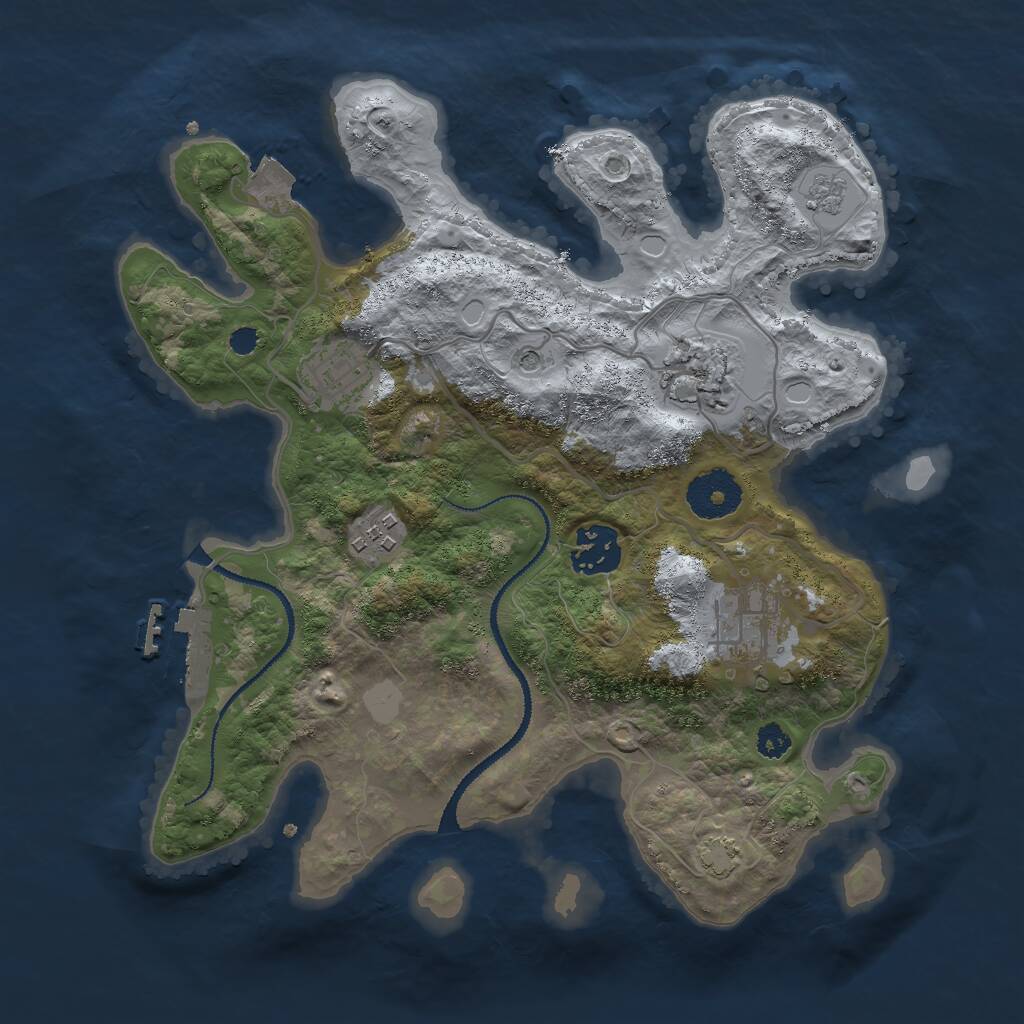 Rust Map: Procedural Map, Size: 3000, Seed: 1456990871, 10 Monuments