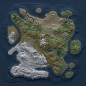 Thumbnail Rust Map: Procedural Map, Size: 3000, Seed: 1242, 7 Monuments
