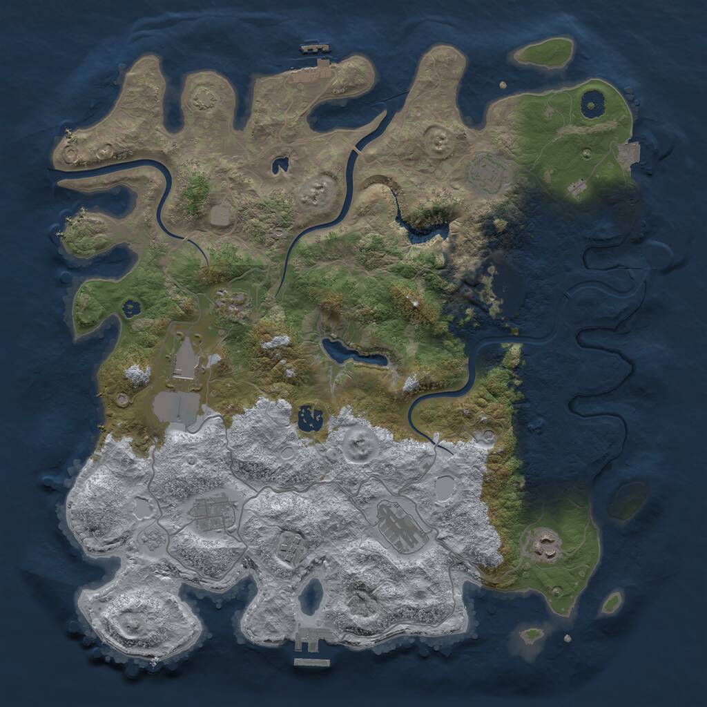 Rust Map: Procedural Map, Size: 4000, Seed: 1272, 15 Monuments