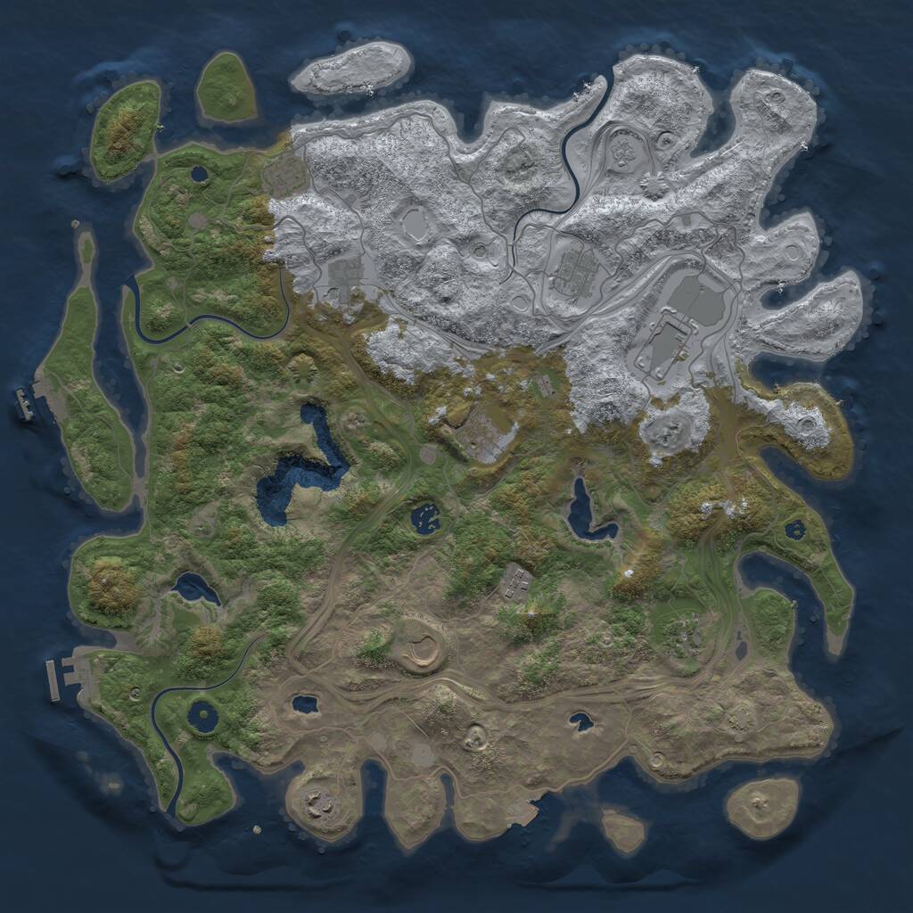 Rust Map: Procedural Map, Size: 4500, Seed: 1686580669, 16 Monuments