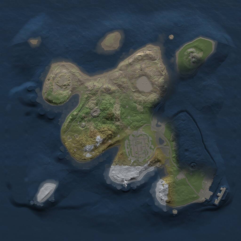 Rust Map: Procedural Map, Size: 2000, Seed: 5146, 4 Monuments