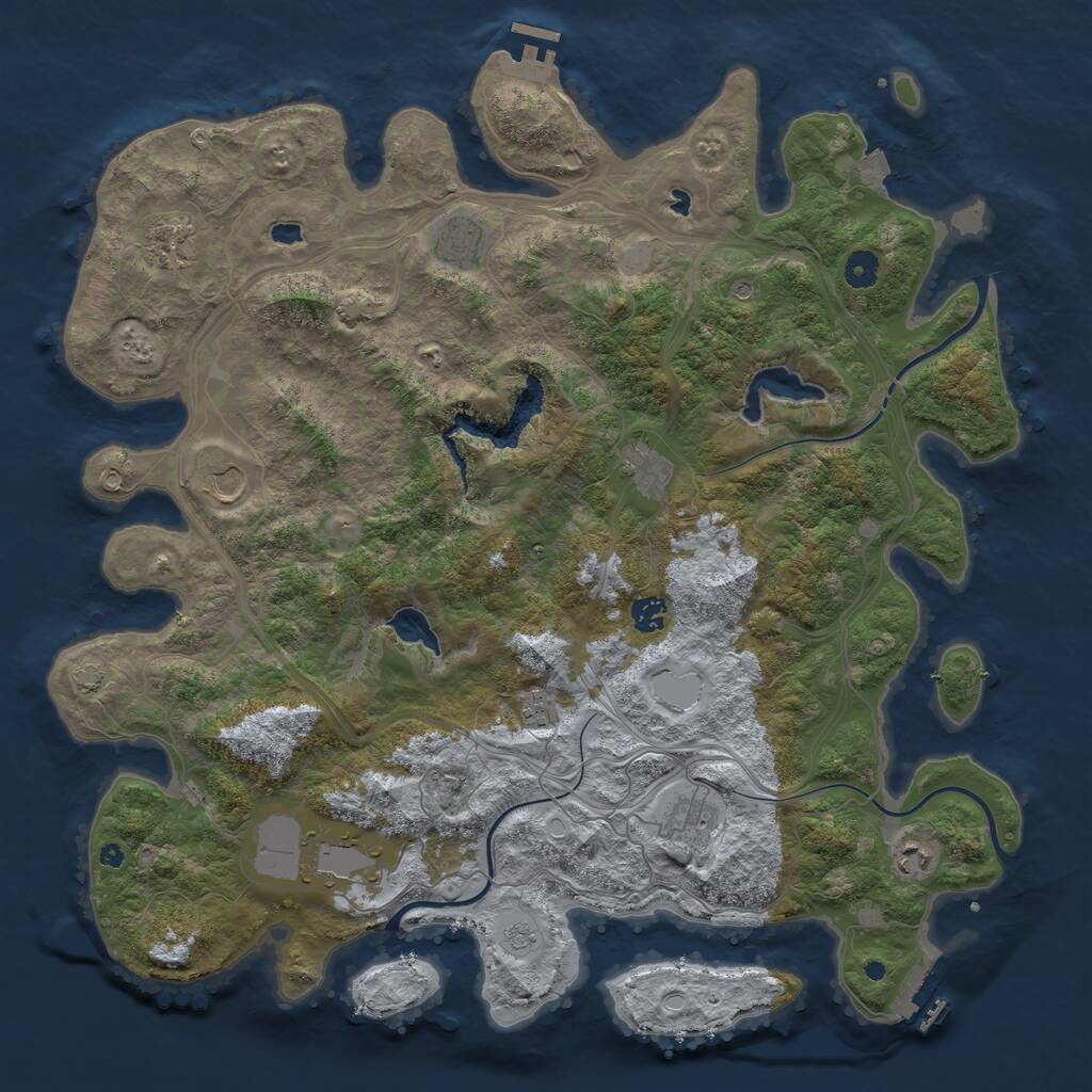 Rust Map: Procedural Map, Size: 4500, Seed: 1431412111, 15 Monuments