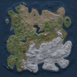 Thumbnail Rust Map: Procedural Map, Size: 4000, Seed: 1418728457, 13 Monuments