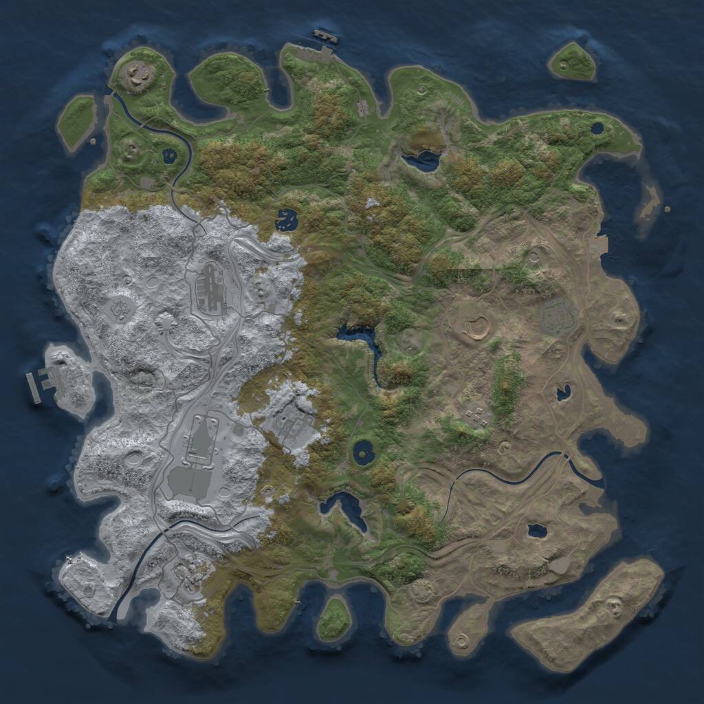 Rust Map: Procedural Map, Size: 4500, Seed: 317796034, 15 Monuments