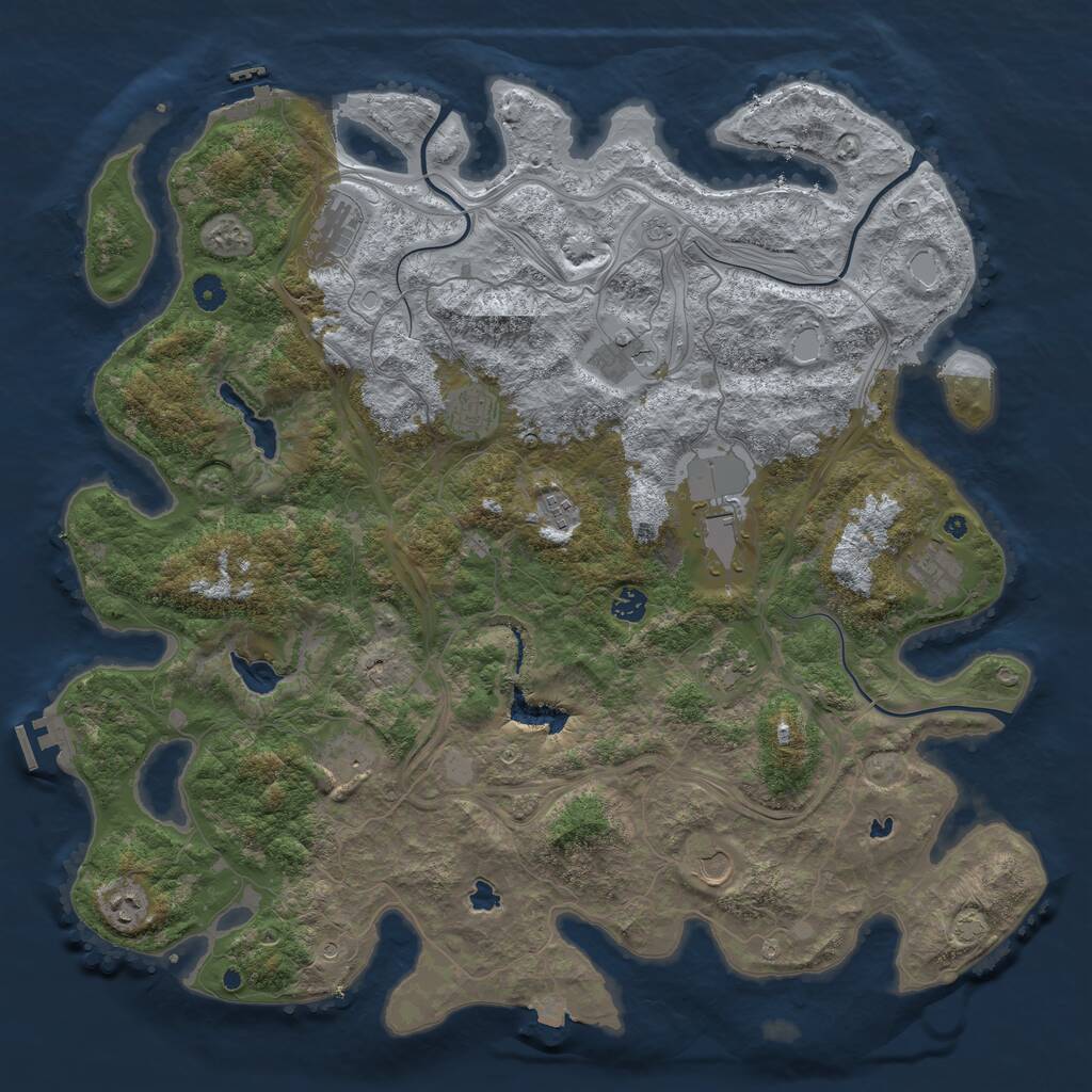 Rust Map: Procedural Map, Size: 4750, Seed: 601769627, 17 Monuments
