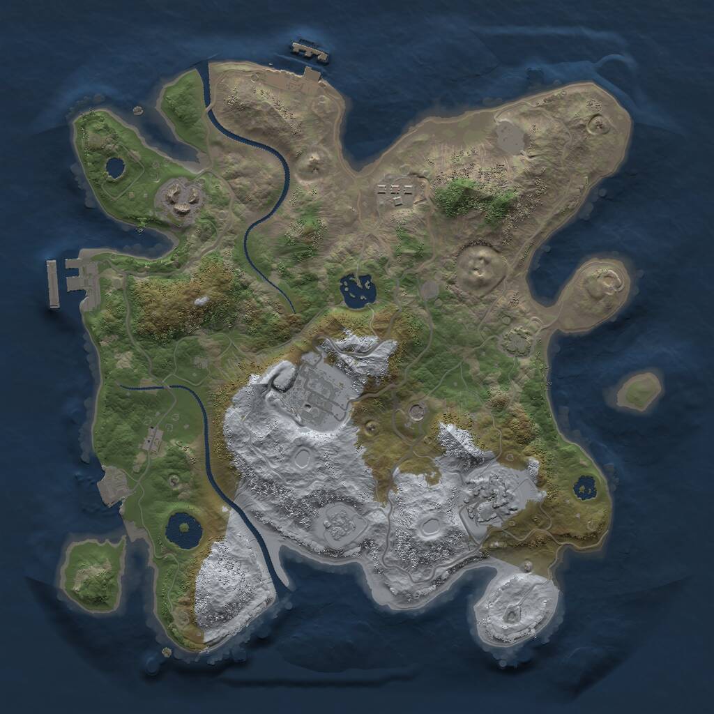 Rust Map: Procedural Map, Size: 3000, Seed: 8046532, 11 Monuments