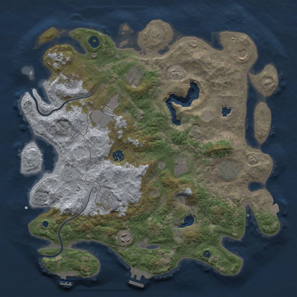 Rust Map: Procedural Map, Size: 4000, Seed: 4092024, 16 Monuments