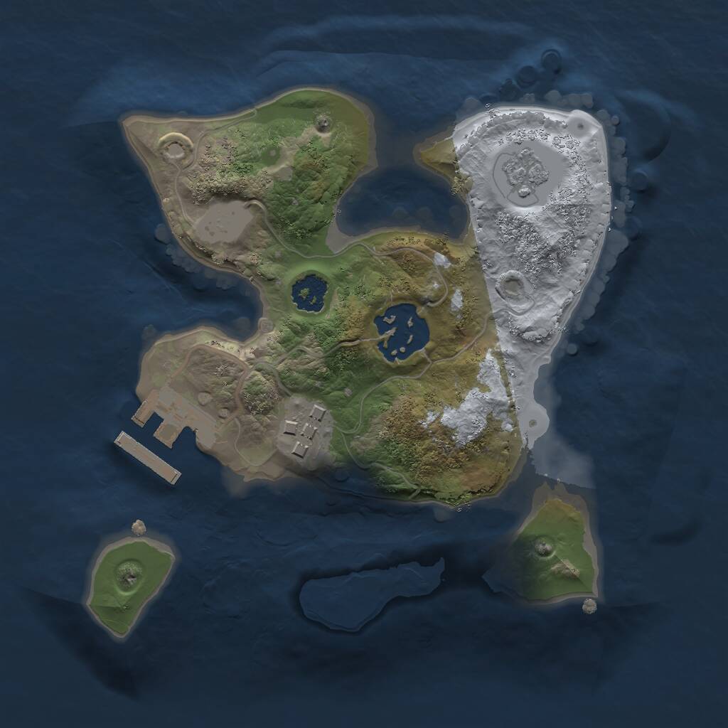 Rust Map: Procedural Map, Size: 2000, Seed: 1880284926, 5 Monuments