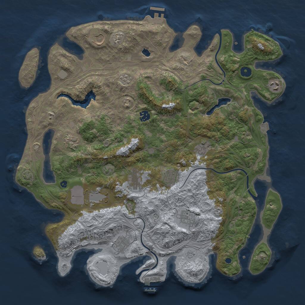 Rust Map: Procedural Map, Size: 4250, Seed: 1524, 17 Monuments