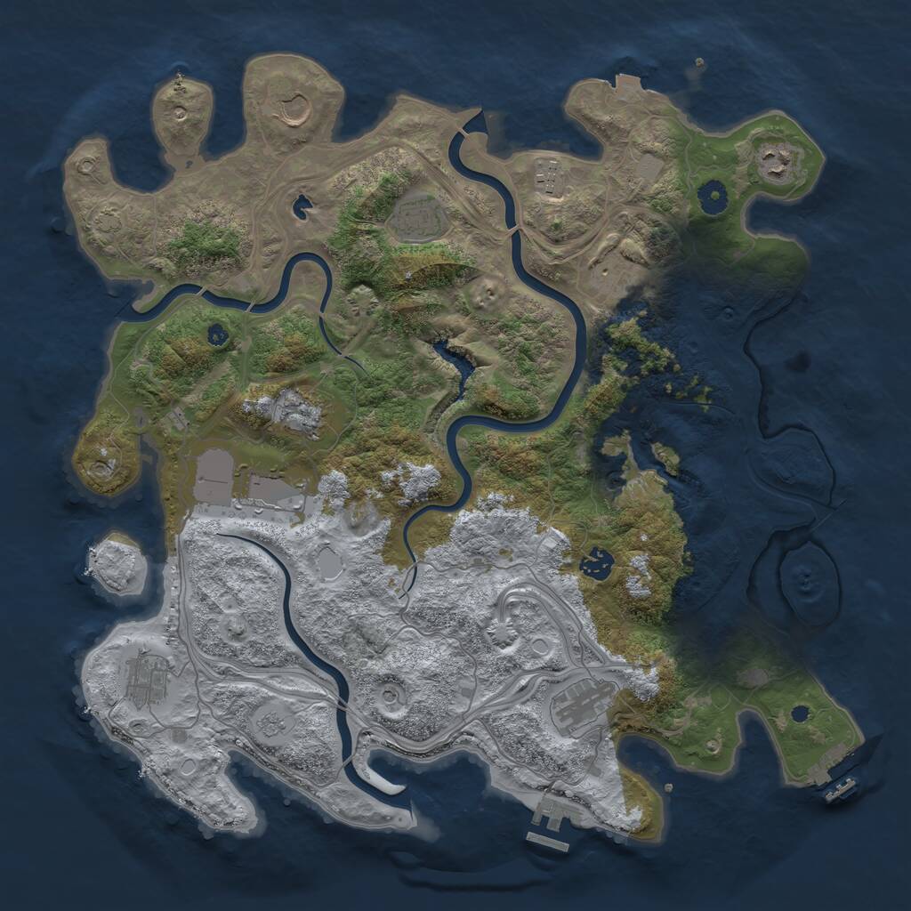 Rust Map: Procedural Map, Size: 4250, Seed: 76198410, 16 Monuments