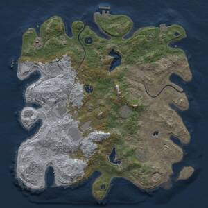 Thumbnail Rust Map: Procedural Map, Size: 4000, Seed: 716170603, 14 Monuments