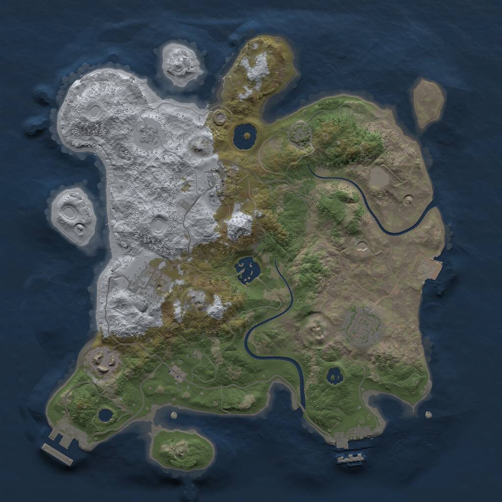 Rust Map: Procedural Map, Size: 3000, Seed: 6902173, 11 Monuments