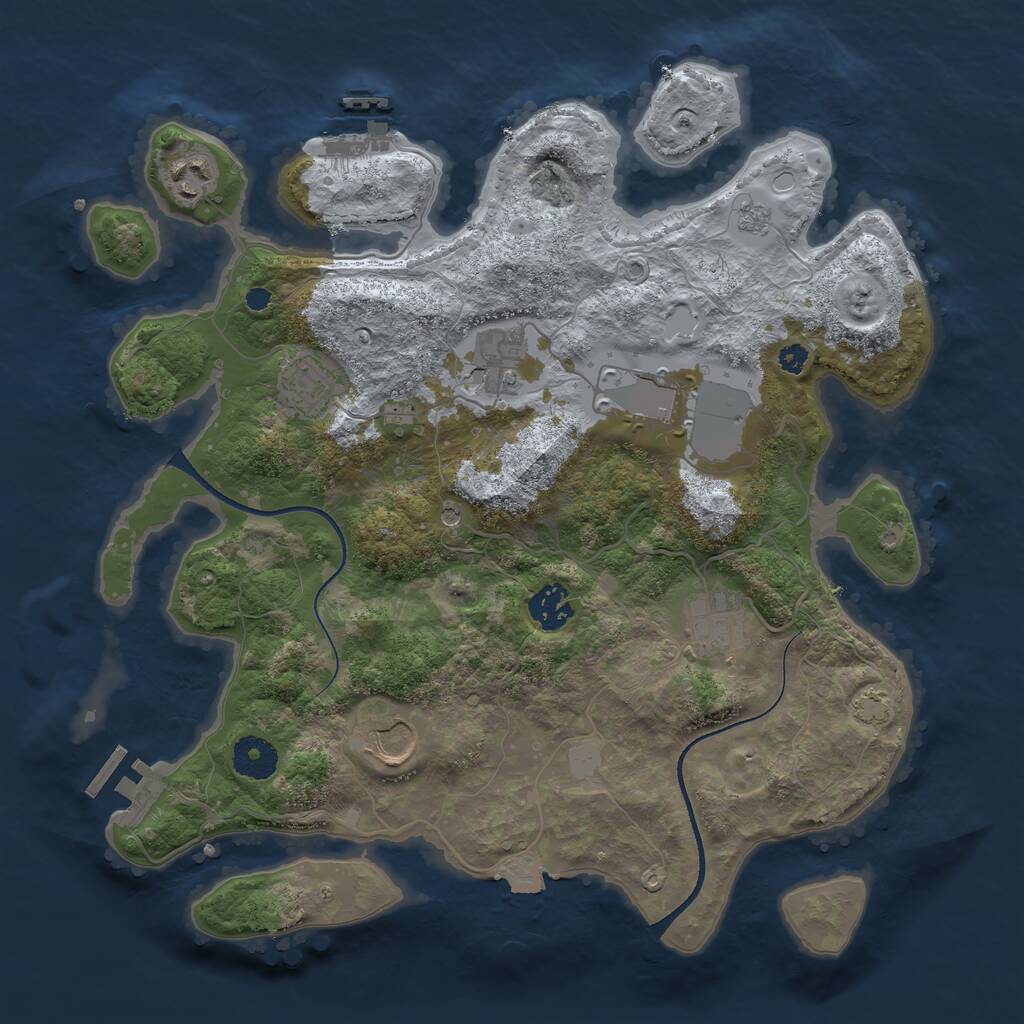Rust Map: Procedural Map, Size: 3500, Seed: 1806245404, 13 Monuments