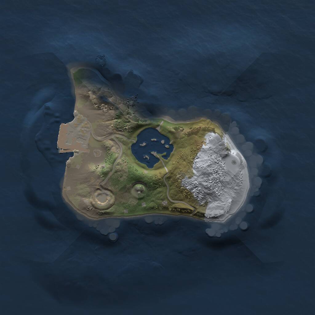 Rust Map: Procedural Map, Size: 1250, Seed: 1761889578, 2 Monuments