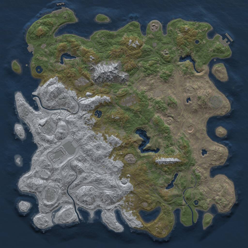 Rust Map: Procedural Map, Size: 5000, Seed: 867530969, 17 Monuments