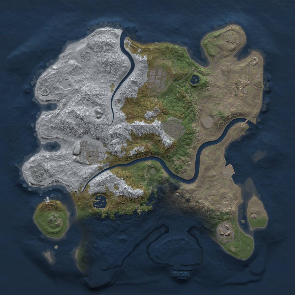 Rust Map: Procedural Map, Size: 3200, Seed: 115930969, 13 Monuments