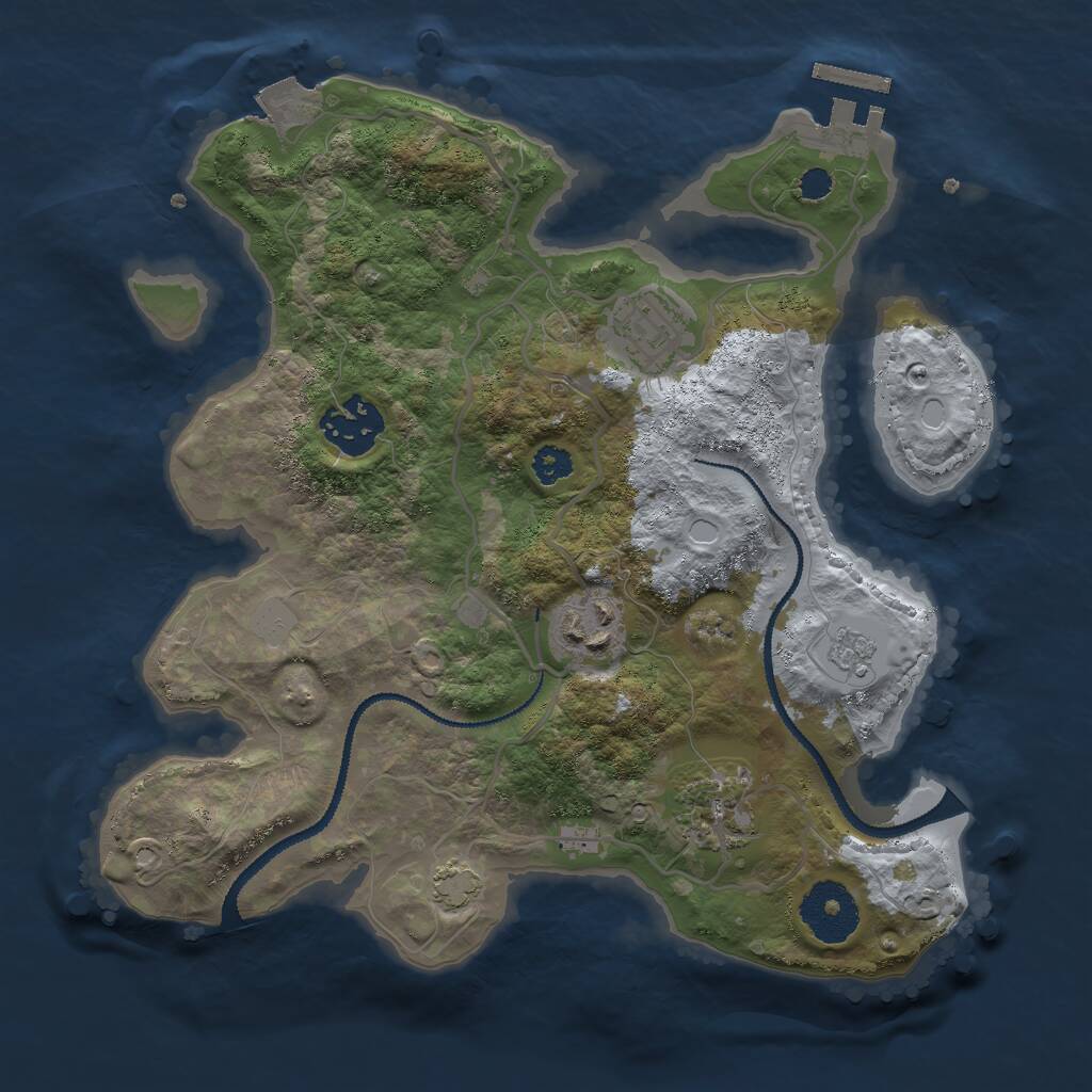 Rust Map: Procedural Map, Size: 2800, Seed: 1961844929, 8 Monuments