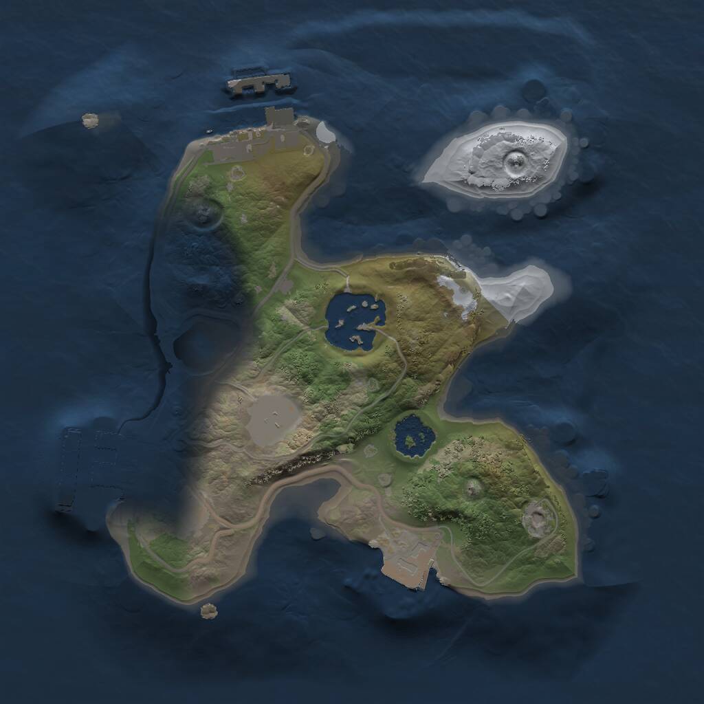 Rust Map: Procedural Map, Size: 1750, Seed: 1300, 4 Monuments