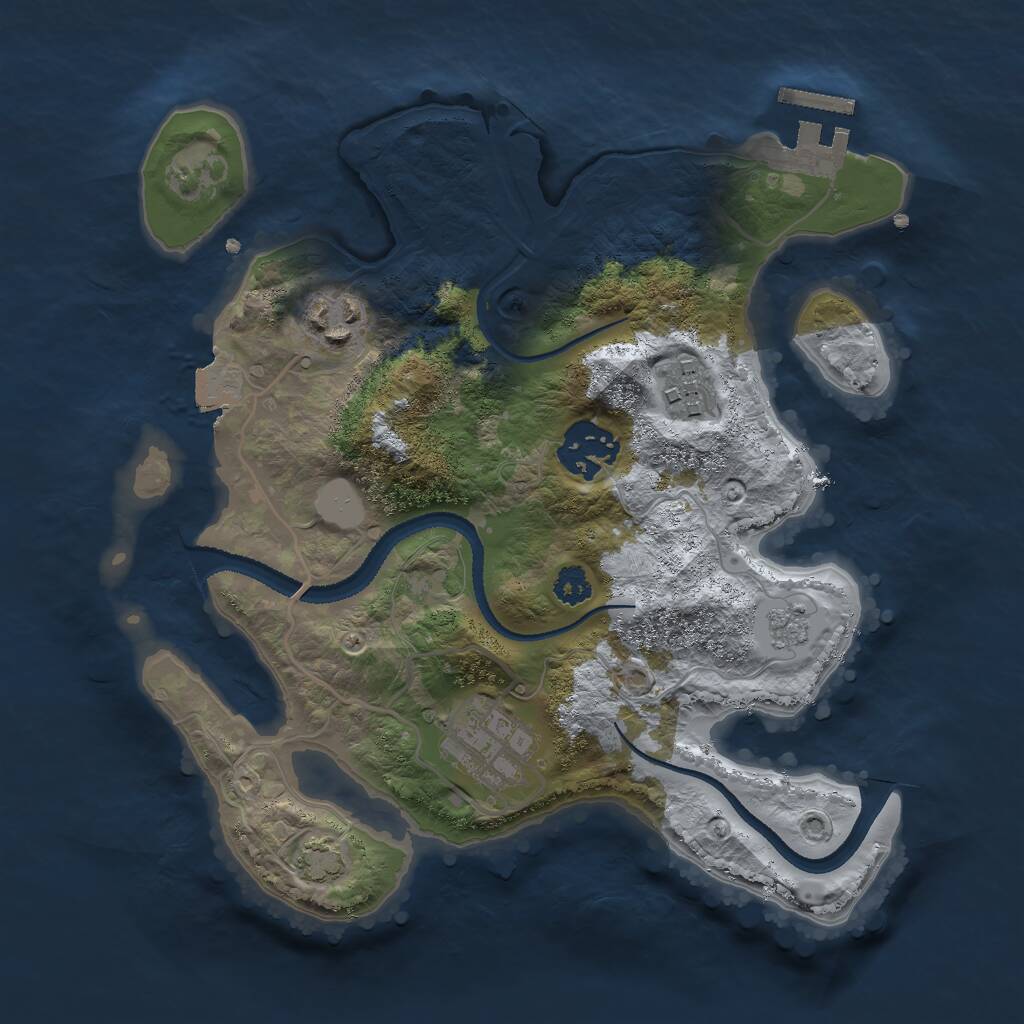 Rust Map: Procedural Map, Size: 2700, Seed: 4507, 8 Monuments