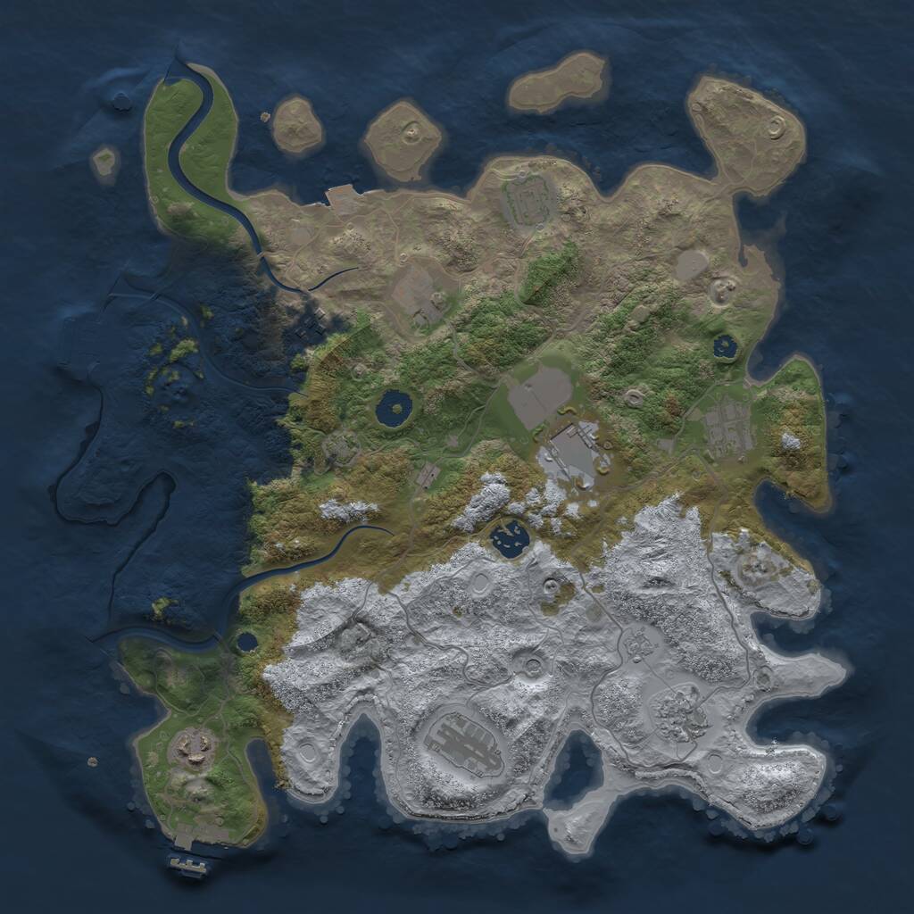 Rust Map: Procedural Map, Size: 3800, Seed: 15527, 15 Monuments