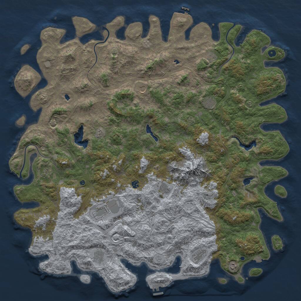 Rust Map: Procedural Map, Size: 6000, Seed: 1920912618, 17 Monuments