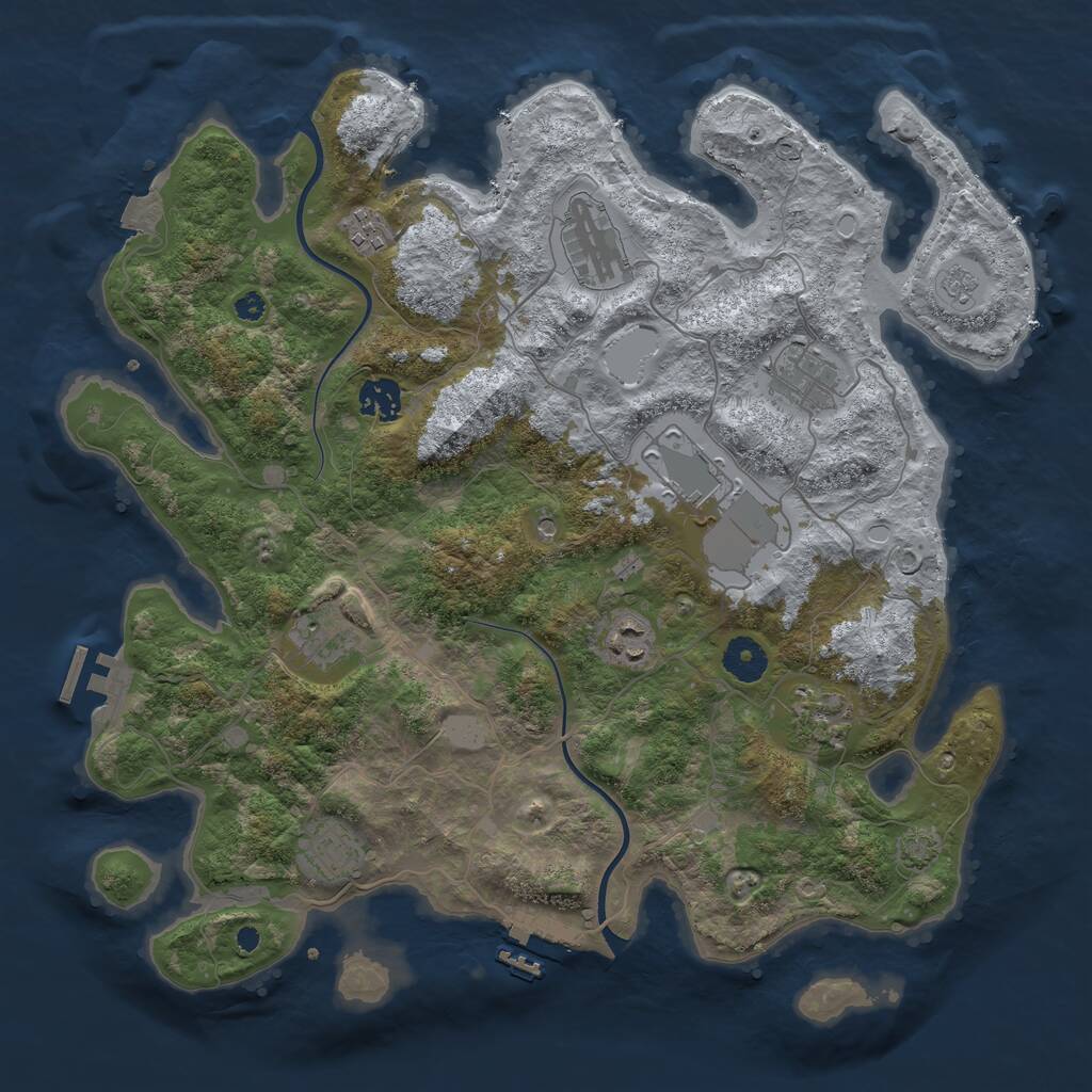Rust Map: Procedural Map, Size: 3750, Seed: 301446589, 15 Monuments