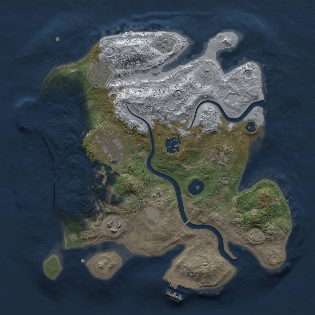 Rust Map: Procedural Map, Size: 3000, Seed: 631766210, 12 Monuments